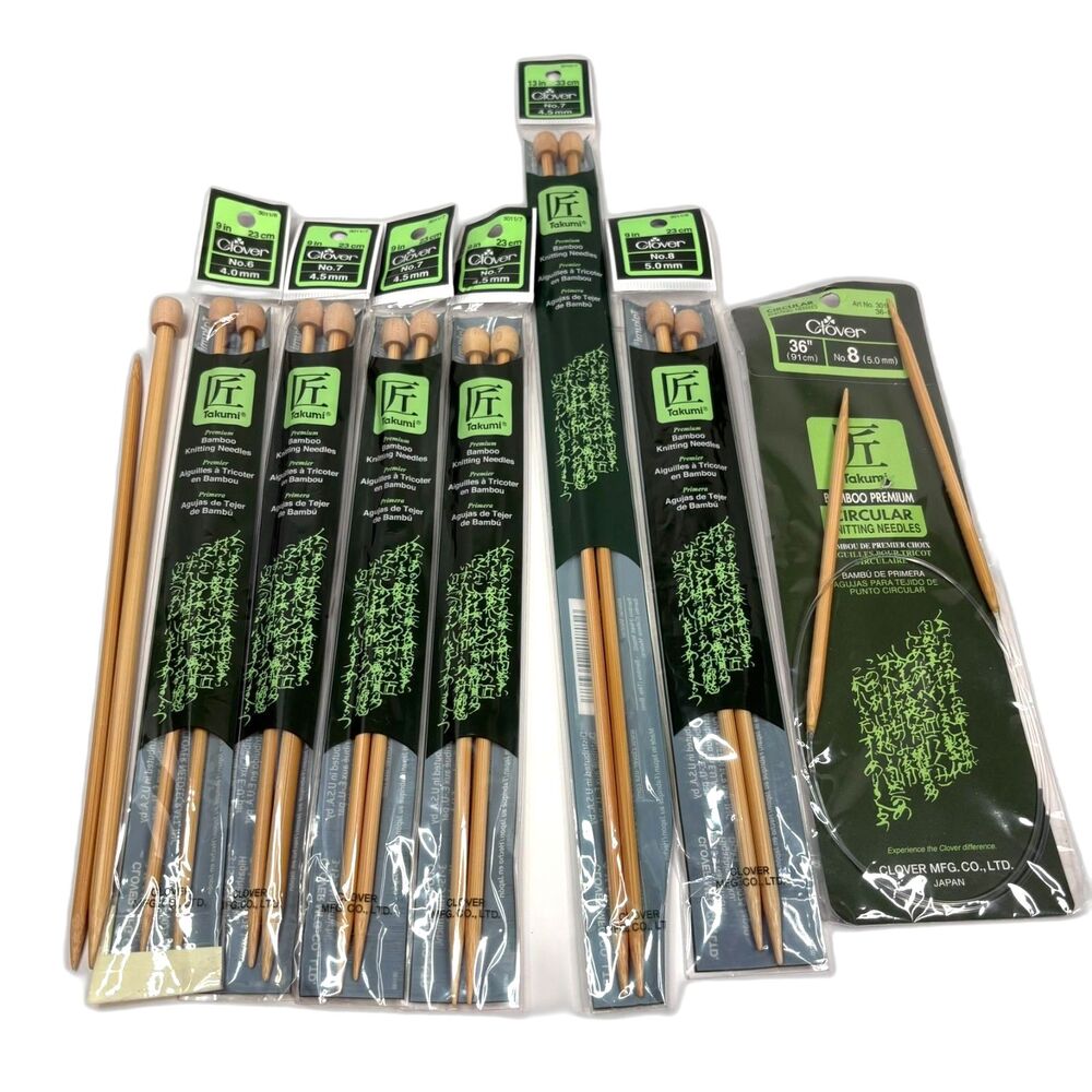 Takumi Clover Bamboo Knitting Needles Lot- Assorted Sizes-***Read Description**